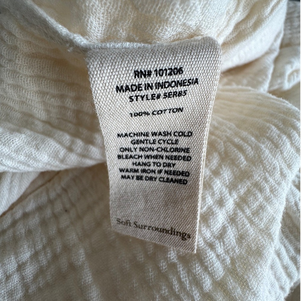 Soft Surroundings Cream Cotton Gauze Wide Leg Crop Pants 5ER85 Ivory NWT Size 3X - Picture 7 of 10